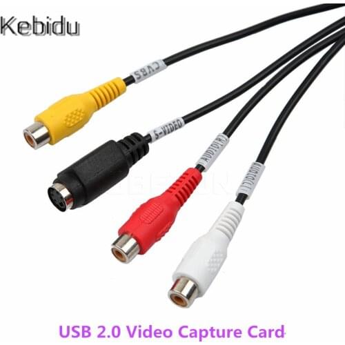 Kebidu USB 2.0 to RCA Cable Adapter Converter For Audio S-Video Capture Card Adapter PC Cable For TV DVD VHS Capture Device