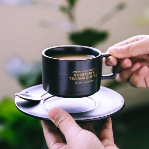 Italian condensed afternoon tea cup European and American small coffee cup with dish spoon set household ceramic tableware