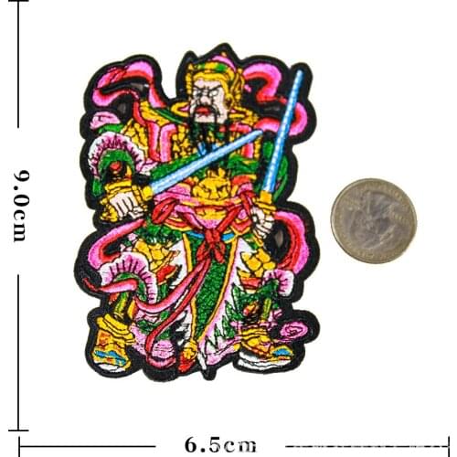 Chinese Style God Embroidery Cloth Sticker Badge Cloth Patches Embroidery Iron on Appliques Cloth Jacket Decoration DIY