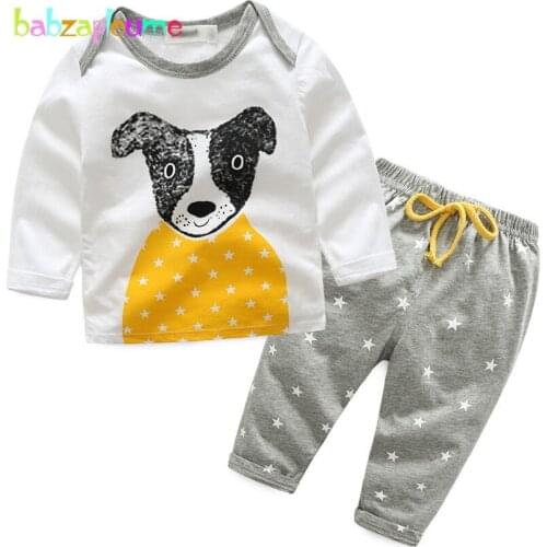 2Piece Spring Autumn Baby Costume Infant Boy Clothes Set Cartoon Cute Long Sleeve Kids T-shirt+Pants For Newborn Clothing 1884-1