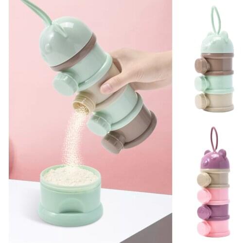 3/4 Layers Baby Milk Powder Formula Dispenser Food Storage Box Side Open Essential Cereal Milk Powder Box Infant Snack Container