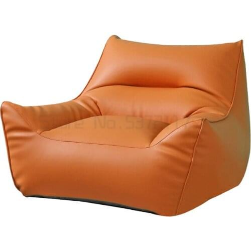 Leather art lazy sofa bean bag balcony leisure small lounge chair bedroom tatami lying flat sofa