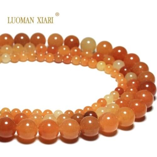 Wholesale Round Shape Red Aventurine 100% Natural Stone Beads For Jewelry Making DIY Bracelet 4/ 6/8/10 /12 mm Strand 15