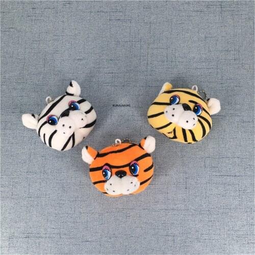 Small 5CM Approx. Mix Colors , Tiger Plush Stuffed Keys Decoration Doll , Plush Toy