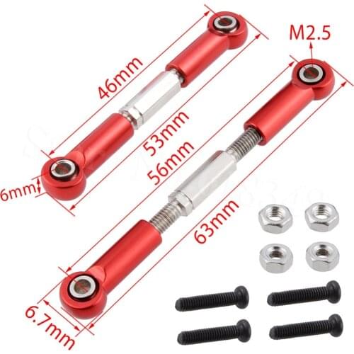 Metal Aluminum Servo Linkage Rod Turnbuckle Link 0018 For WLtoys 12428 12423 1/12 RC Car Crawler Short Course Truck Upgrade Part
