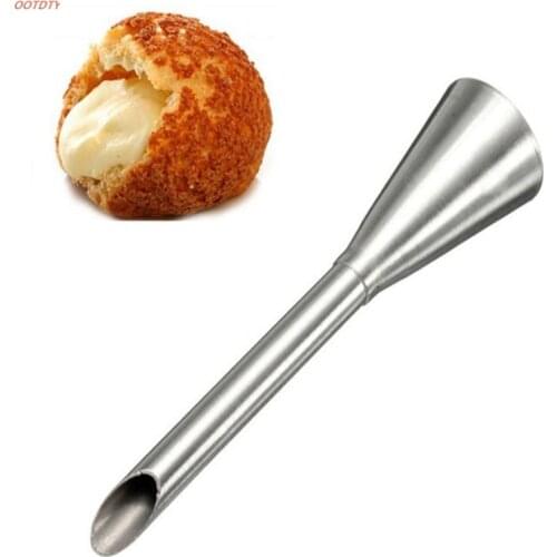 OOTDTY Cream Icing Long Puff Cake Pastry Tools Nozzle Tip Stainless Steel Decorating For baking