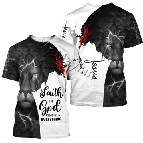 2020 New Fashion God Patterned 3D Tees Classic Jesus Short-Sleeved Comfortable Leisure O-neck T-shirt Men Clothing Size XS-6XL