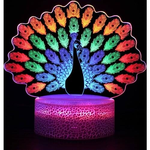 New Touch 3D Visual Night Light Dimmable 3 Color Dynamic Creative Gift Lamp Bedside Lamp LED Table Lamp Birthday Christmas Gift