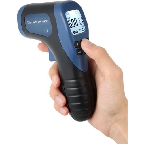 Handheld Digital Photo Tachometer LCD rpm meter Laser Non-Contact Tach Range 2.5-99999RPM Motor Speed Meter +1pc Reflective Tape