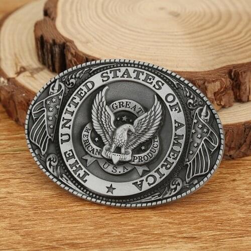 Western denim belt buckle the United States of America Eagle flag classic belt buckle applies to the 4.0 belt of man and woman