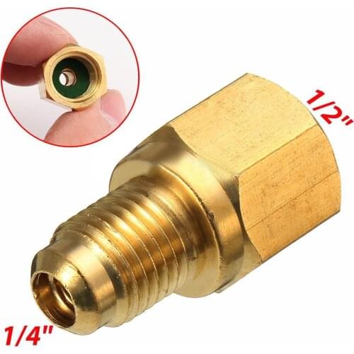 R134a Refrigerant Tank Adapter 1/2" ACME Female x 1/4" Male Flare Fitting