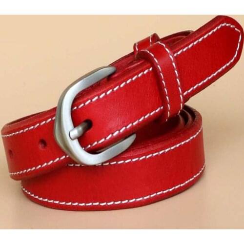 2018 hot sales Womens strap brief plain belt all-match vintage cowhide decoration pin buckle jeans solid belt Genuine leather