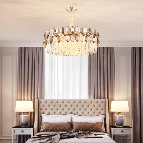 Luxury Crystal Led Pendant Lights Lustre Modern Bedroom Living Dining Room Indoor Lighting Lamp Villa Deco Hanging Light Fixture