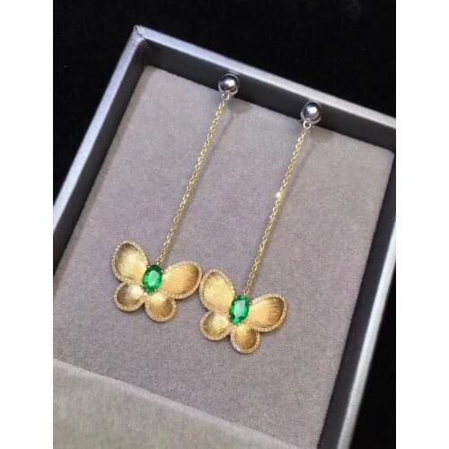 Super Best Quality Natural and Real Emerald Earring 925 Sterling Silver Fashion Earring For Women