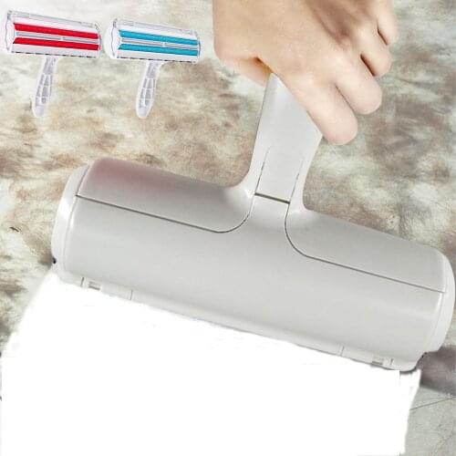 Pet Hair Roller Remover Lint Brush 2-Way Dog Cat Comb Tool Convenient Cleaning Dog Cat Fur Brush Base Home Furniture Sofa Clothe