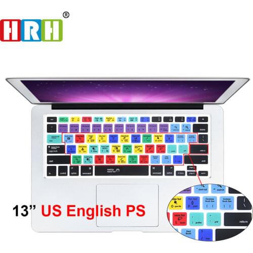HRH Functional Shortcut Photoshop PS Hotkey Silicone US Keyboard Cover Skin For Macbook Air Pro Retina 13" 15" 17" Before 2016