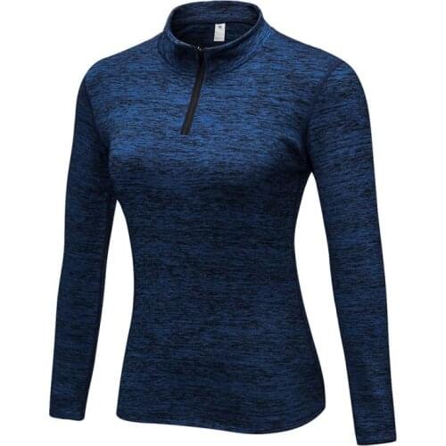 2018 Riding Fitness sportswear Slim plus solid color long-sleeved sports quick-dry Women o-collar