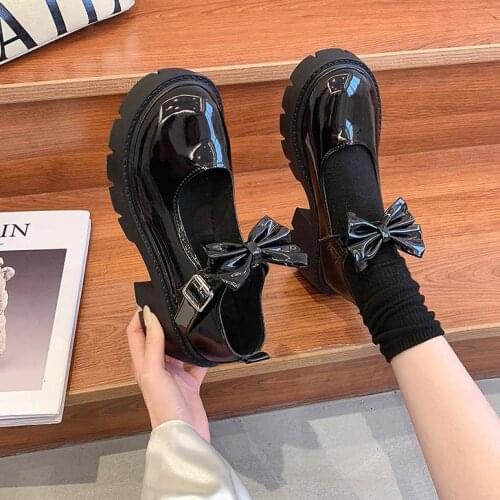 Student Shoes College Girl Student LOLITA Shoes JK Uniform Shoes PU Leather Heart-shaped Ankle-strap Mary Jane Shoes