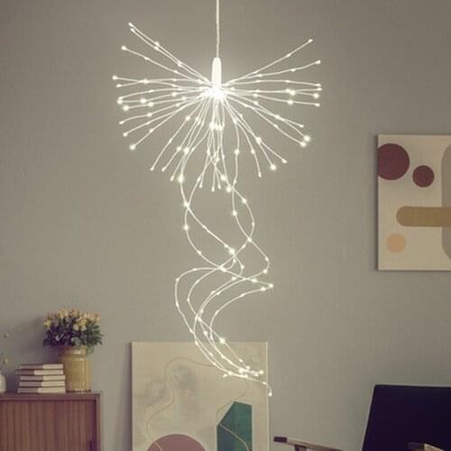 200 Leds Festival Hanging Starburst String Lights Holiday Lamp DIY Firework Copper with Remote Control Outdoor Twinkle Light