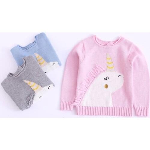Infant Baby Sweaters Fashion Unicorn Tassel Stitching Korean Style Girls Sweaters Boys Clothes Autumn Knit Jackets Kids Sweater