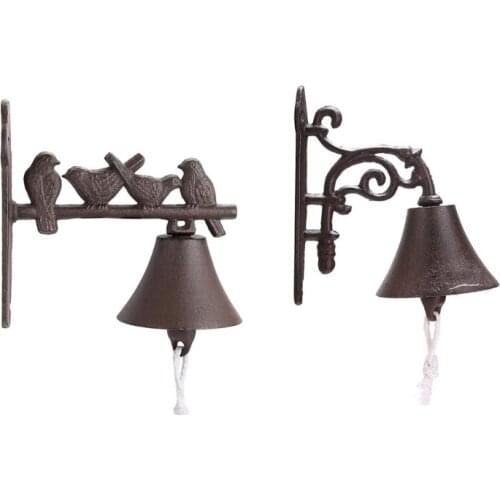 Vintage Decorative Bell Dinner Bell Outdoor Retro Doorbell Home Heavy Duty Metal Bell (Vine Bell / Four Bird Bell)