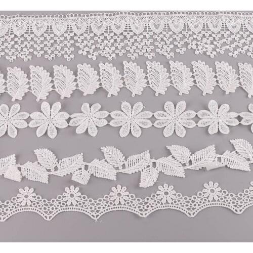 1yard Polyester Embroidery Handmade Lace Trim Patchwork Material White Lace Ribbon DIY Garment Sewing Accessories
