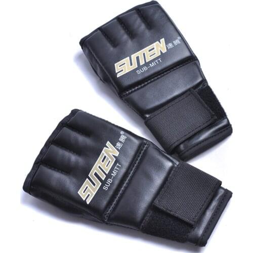 High Quality Guantes de boxeo Half finger Boxing Gloves Mitts Sanda Karate Sandbag Taekwondo Protector kick boxing 3 colors