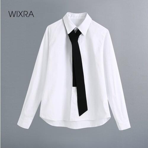 Блузки с галстуком Wixra China At AliExpress