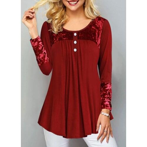 European Style 2021 Summer Women Elegant Fashion O-neck Button Pullover Casual Loose Solid Vintage Long Sleeve Tops Shirts