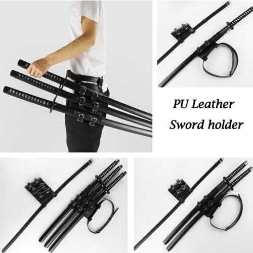 Medieval Sword Holder PU Leather Sword Belt Waist Sheath Adult Men Knight Battle Ninja Cos Weapon Rapier Ring Belt Strap Holster