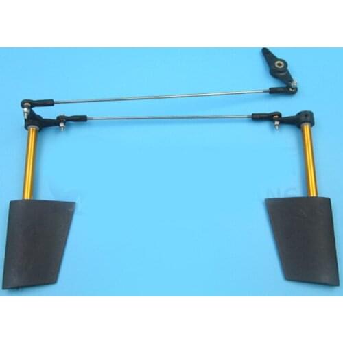 1Set Double Rudder Linkage Kit 28/36/44/52mm Full Immersion Nylon Rudder for RC Boat Streamlined Simulation Marine Deep V Yacht