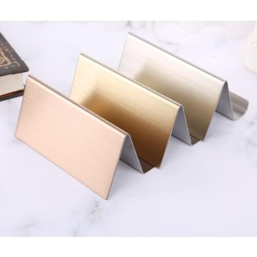 1 Pc Stainless Steel Business Name Card Holder Display Stand Rack Desktop Organizer