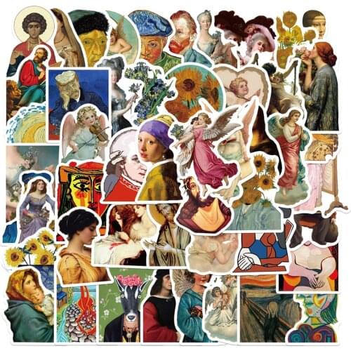 10/30/50PCS Artist Famous Painting Graffiti Stickers Decorative Luggage Motorcycle Notebook Diy Waterproof Stickers Wholesale