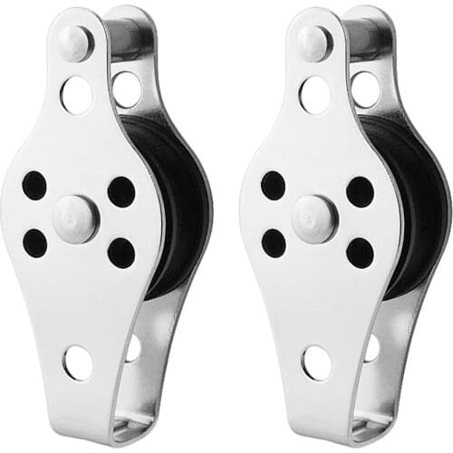 2pcs Swivel Lifting Rope Pulley Block For Wire Rope (2-8mm Dia), 316 stainless Steel