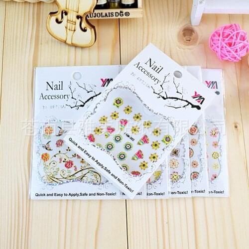 30 X Sheets 3D Nail Art Sticker Transfer Decals Colorful Nail Tips Flower Nails Stickers Manicure Nail Wraps Foil Decals NTK-26