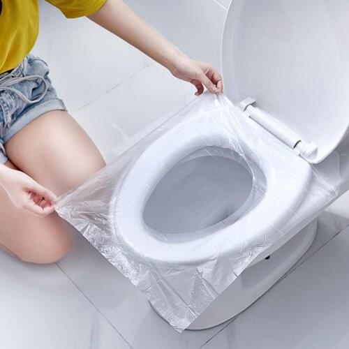 60Pcs Toilet Seat Cover Disposable Waterproof Plastic Kids Adults Potty Shield for Hotel