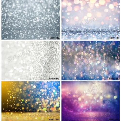 Glitter Pink White Blue Silver Golden Dots Light Bokeh Photography Background Baby Portrait Backdrop for Photo Studio Drcor Prop