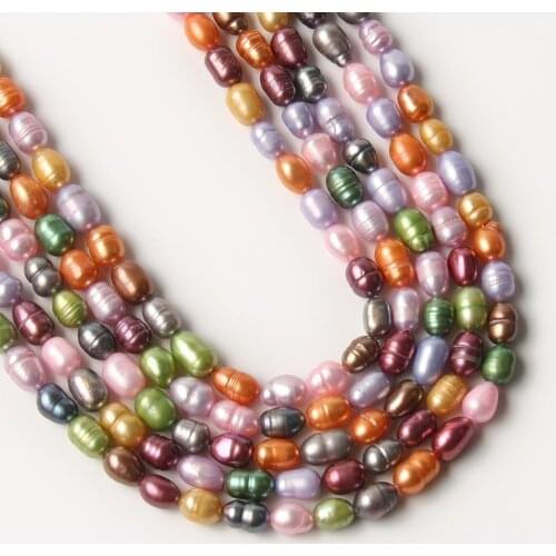 5-6mm Nulticolor Rice Shape Freshwater Pearl Loose Natural Stone Beads For Jewelry Making DIY Necklace Bracelets Handwork