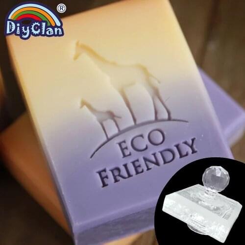 Giraffe ECO Friendly Soap Making Stamp Handmade Transparent Natural Organic Stamp Glass Soap Chapter Acrylic Chapter Custom
