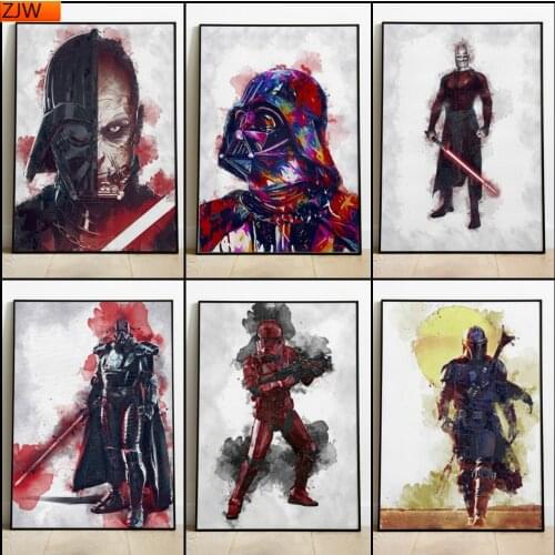 5D Star Wars Movie Abstract Darth Vader Yoda Diamond Painting Diamond Inlaid DIY Full Diamond Embroidery Living Room Home Decor