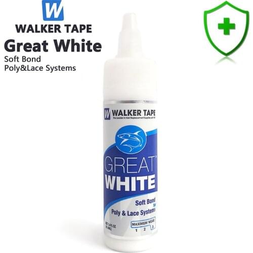 Walker Tape Wig Glue Great White Hair Adhesive Soft Bond Adhesives Glue For Poly&Lace Systems Waterproof Hair Glue For Lace Wig