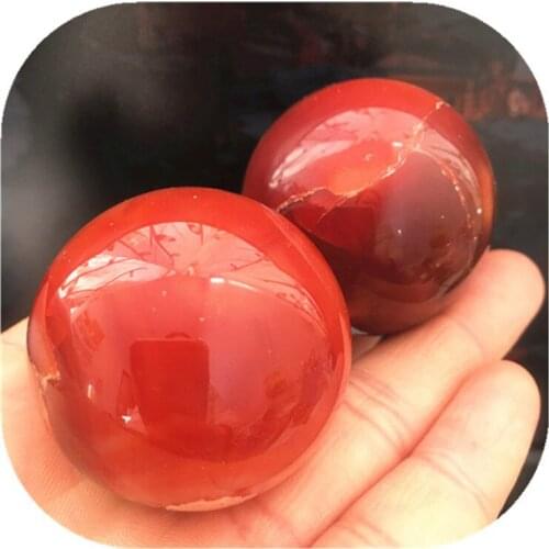 Red Agate Ball Crystal Natural Polished Quartz Hand Carved Spheres For Home Decoration