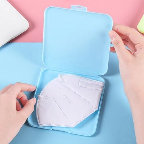 Best Selling Square Dust-proof Moisture-proof Disposable Mask Storage Box Plastic Cover Foldable Kn95 Mask Box