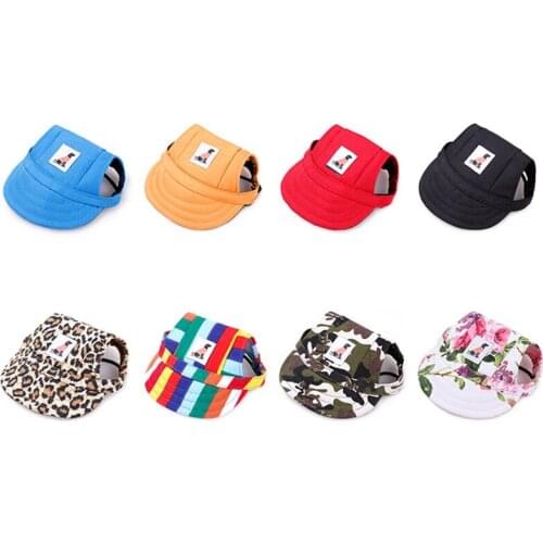 Cute Pet Fashion Solid Color Dog Hat Baseball Cap Windproof Travel Sports Sun Hats For Puppy Large Pet Dog Outdoor Accessories
