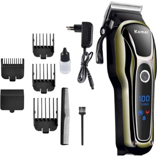 Men Electric LCD Hair Clipper Trimmer Haircut Machine Barber Shaver EU Plug