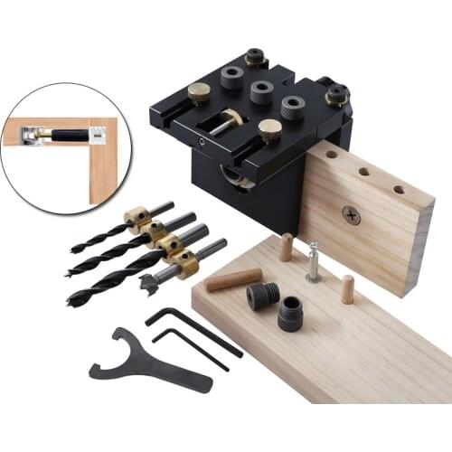 Multifunction Woodworking Doweling Jig Kit Adjustable 3 in 1 Drilling Guide Puncher Locator For Furniture Connecting Carpentry