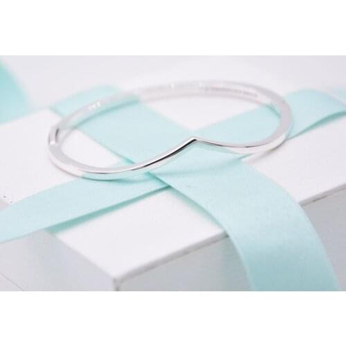 Authentic 925 Sterling Silver Pan Bracelet Innovative V-shaped Wish Fashion Folding Bracelet Fit Diy Charm Women Jewelry