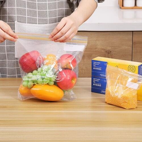 Resealable Double Rib Sealed Bag Zip Lock Bags Self Seal Clear Plastic Bag Food Storage Organizer Reclosable Vacuum Fresh Bag