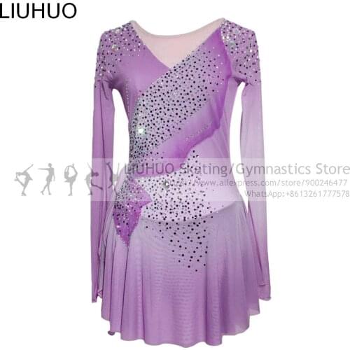 LIUHUO Figure Skating Dress Girls Adult Competition Quality Crystals Jewelry Performance Ice Skating clothing costumes Teens