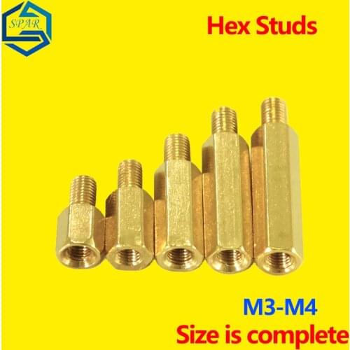 Hex Studs Single Head Copper Column M3/M4 Hexagonal Isolation Column Chassis Stud Screw Computer Motherboard Copper Column